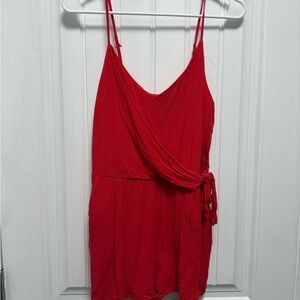 Red Sleeveless romper